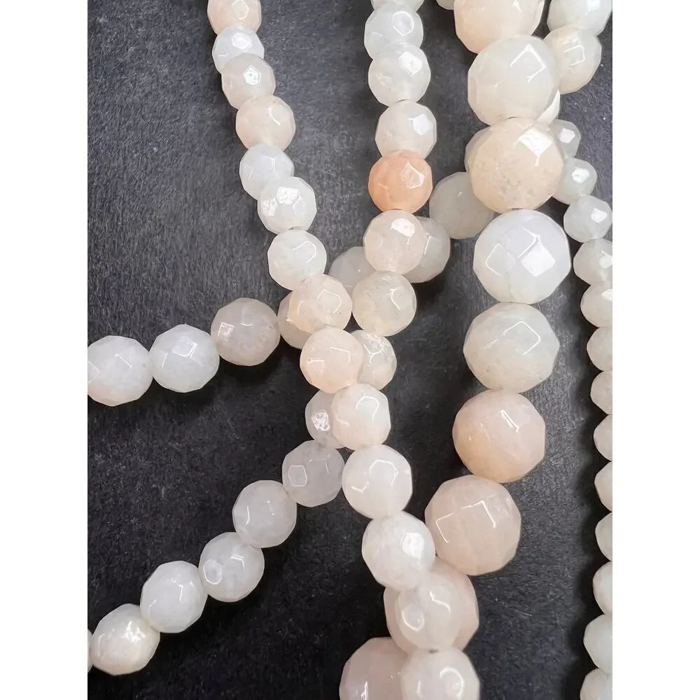 NEW pink aventurine multi strand necklace with sterling silver clasp